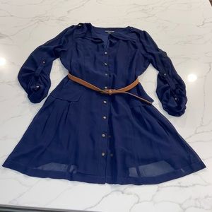 Double Zero Blue Long Sleeve Dress
